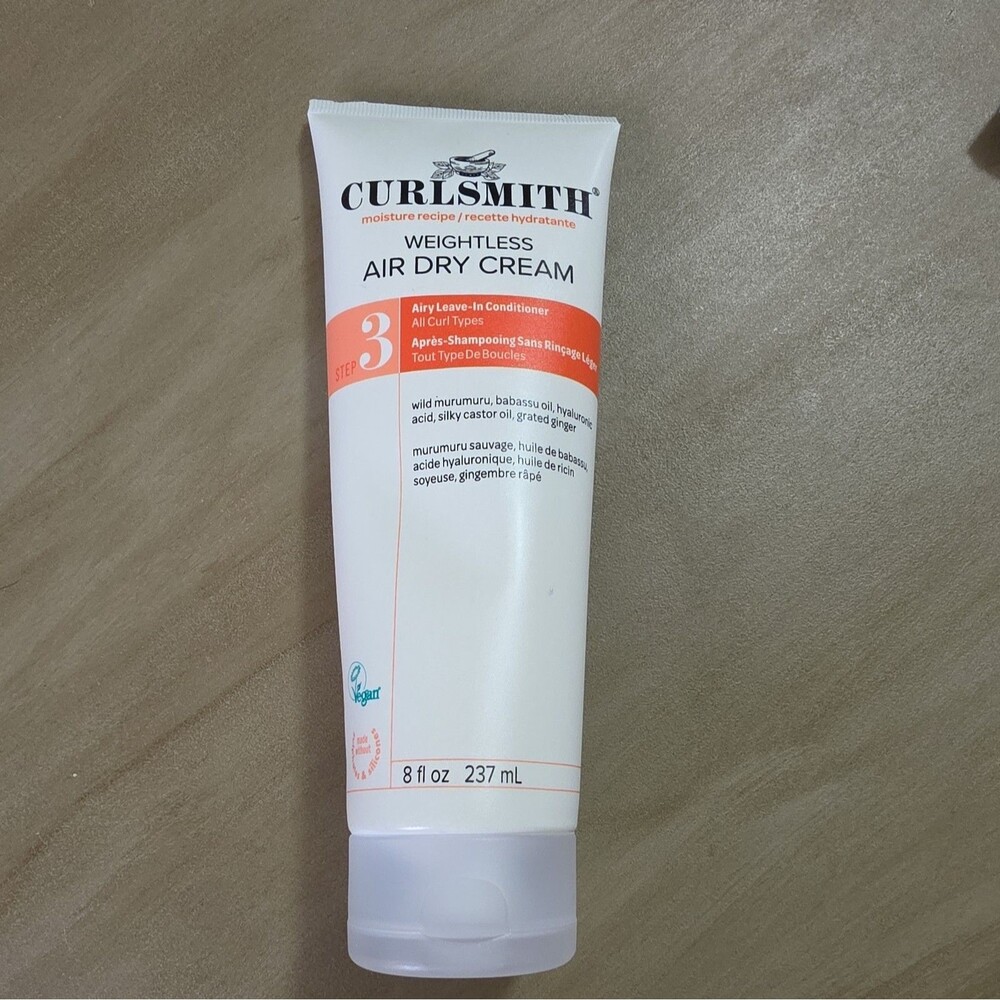 Curlsmith Weightless Air Dry Cream 8oz Leave-In Conditioner Curly Wavy Hair Care